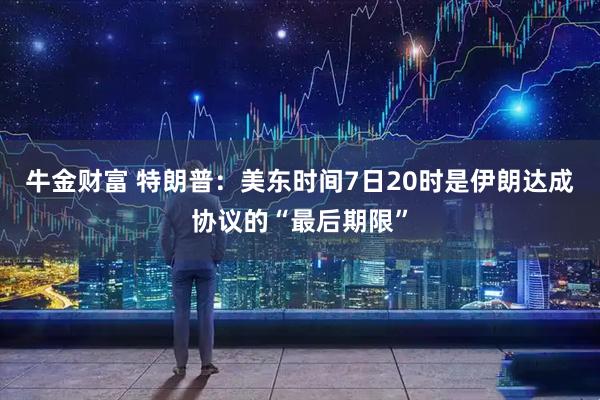 牛金财富 特朗普：美东时间7日20时是伊朗达成协议的“最后期限”
