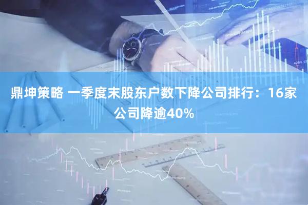 鼎坤策略 一季度末股东户数下降公司排行：16家公司降逾40%